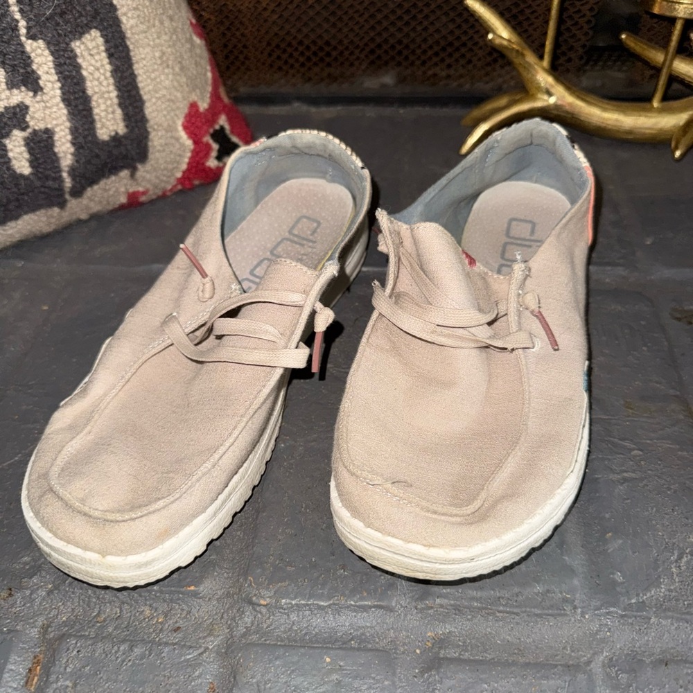 ❌SOLD❌ Hey Dude Women's Beige Slip-On Sneakers